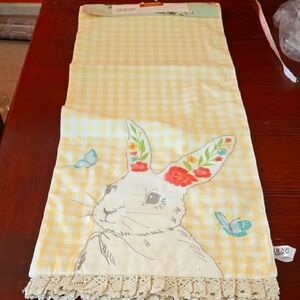 Yellow Gingham Bunny Table Runner